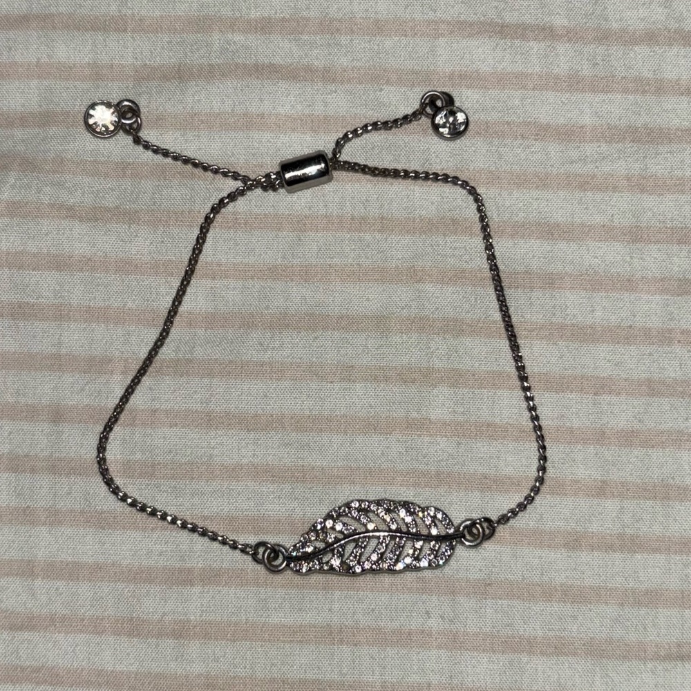 silver feather bracelet
